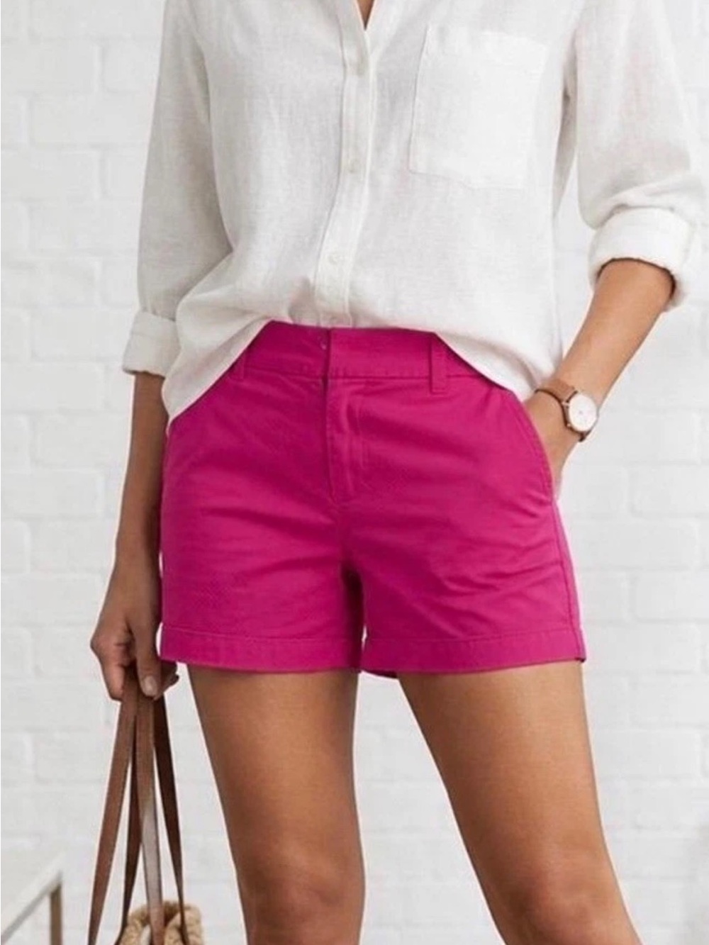 J. Crew Fuchsia Cotton Bermuda Shorts